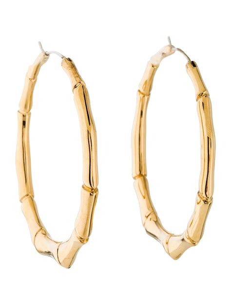 gucci bee earrings gold|gucci bamboo hoop earrings.